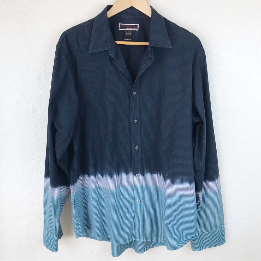 Michael Kors Men's Dip-Dyed Ombré Button-Down M039